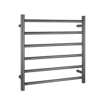 Aqua Gun Metal Round 6 Bars Heated Towel Rail